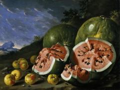 Картина Натюрморт з кавунами і яблуками, Луїс Егідио Мелендес